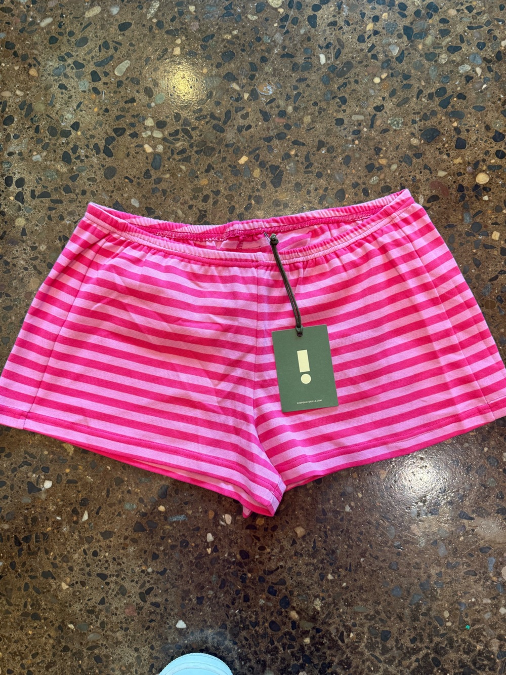 NWT 💕 Daily Drills Pink Striped Micro Shorts 💕 - Picture 2 of 3